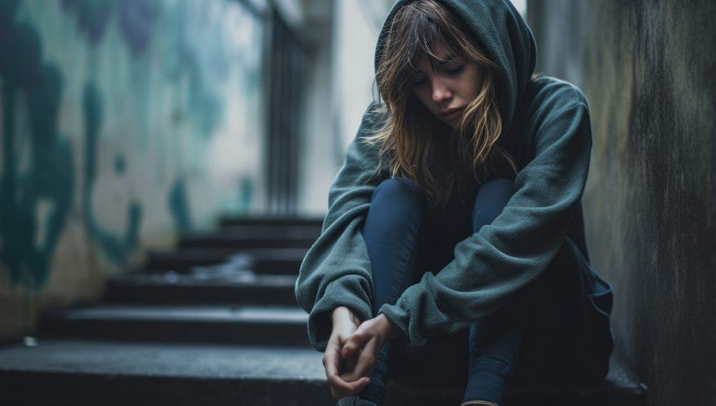 teenager suffering from depression