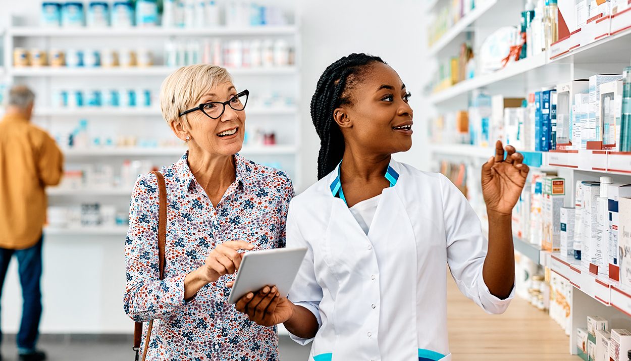 Pharmacy Customer with a Pharmacist