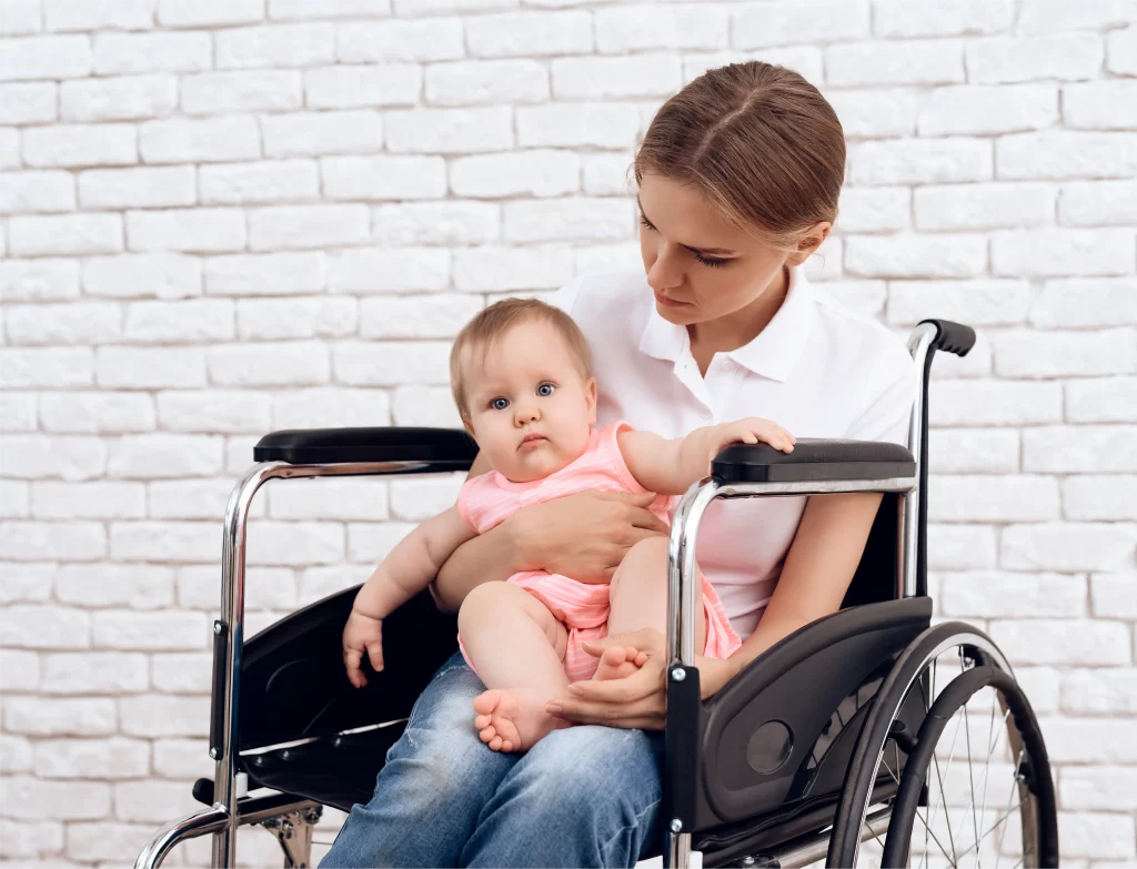 Disabled mothers breast feeding