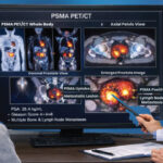 psma pet scan for prostate cancer showing doctor reviewing imaging results with patient