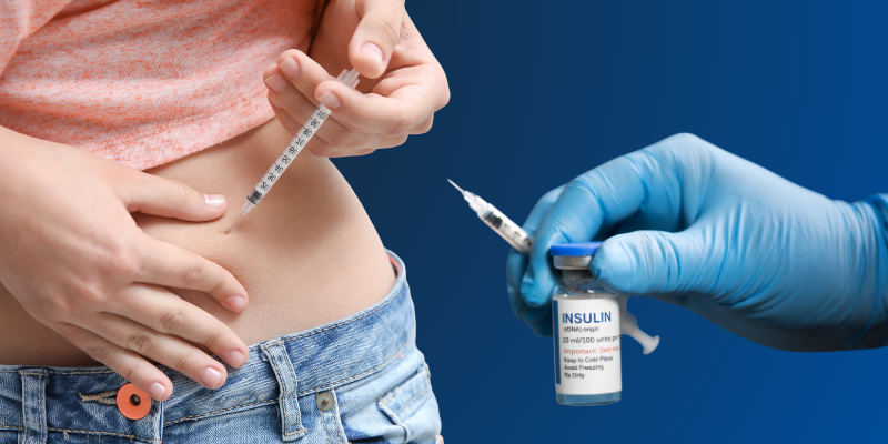 Person using insulin pen for diabetes treatment