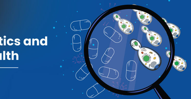 Illustration showing antibiotics disrupting gut microbiome balance