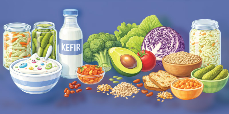 foods that help restore gut health after antibiotics including probiotics and fiber
