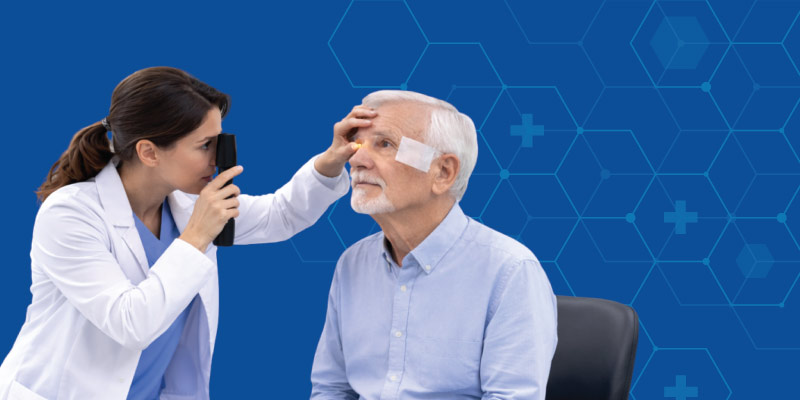 eye doctor checking recovery after glaucoma surgery