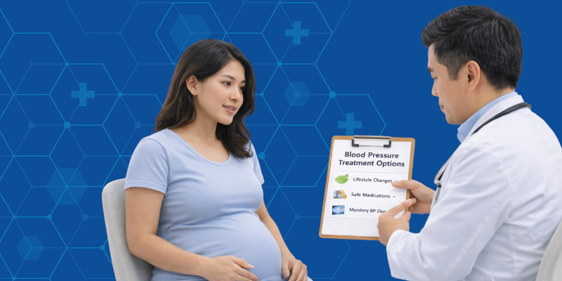 doctor discussing hypertension treatment during pregnancy