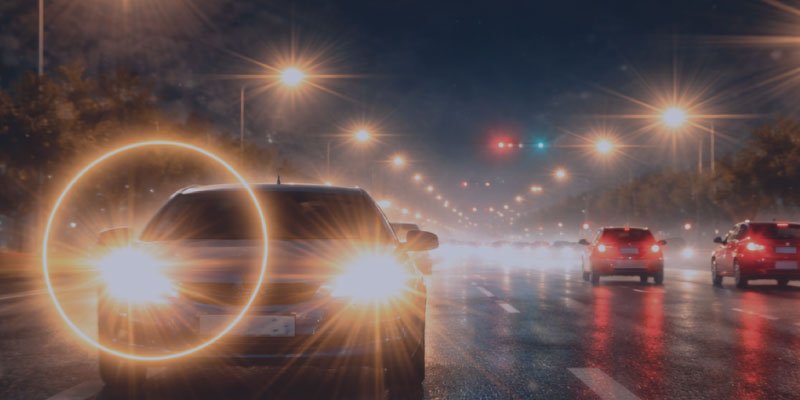 Example of night vision glare and halos after LASIK surgery