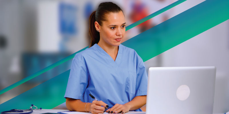 Nurse creating digital healthcare educational content for passive income