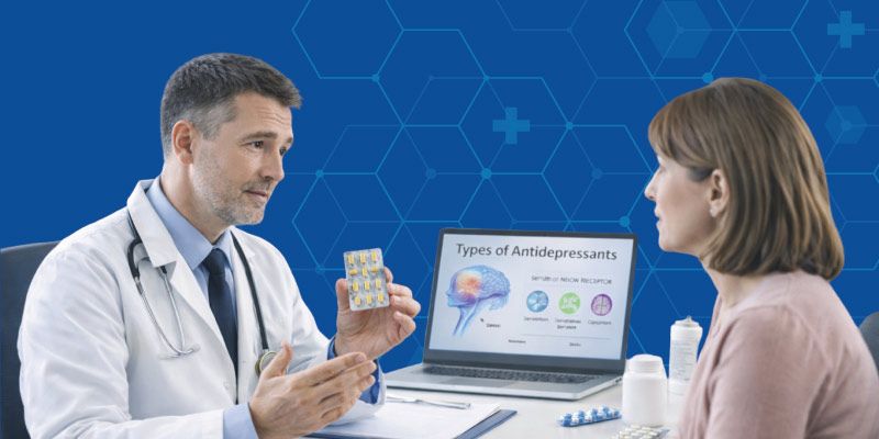 doctor explaining antidepressant treatment options including sertraline