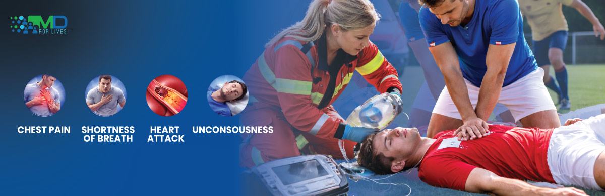 Athlete collapsing during sports due to sudden cardiac arrest