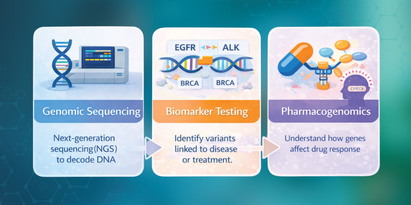 precision medicine tools including genomic sequencing and biomarker testing