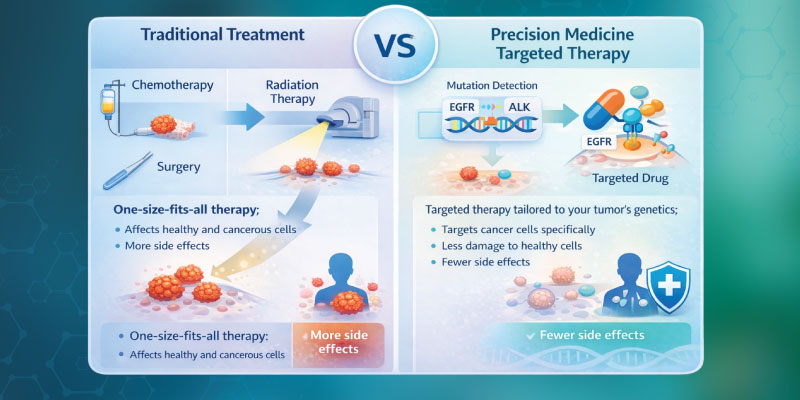 comparison of traditional treatment and precision medicine targeted therapy