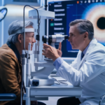 eye gene therapy showing retinal examination and treatment