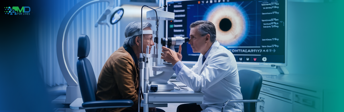 eye gene therapy showing retinal examination and treatment