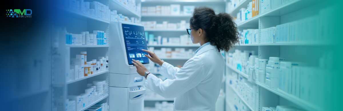 future of pharmacy showing digital and traditional pharmacy integration