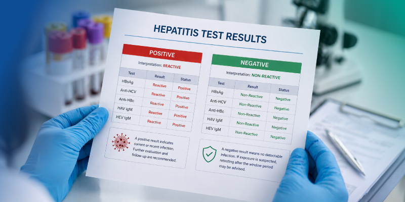 hepatitis test results interpretation positive and negative