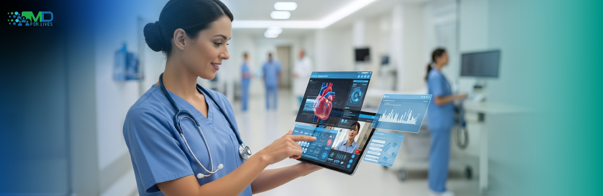 smart hospital technology showing connected healthcare systems