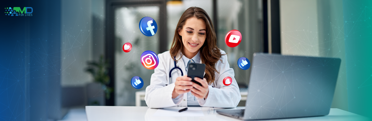 social media in healthcare showing digital communication by healthcare professionals