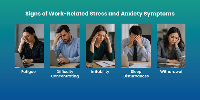signs of work related stress and anxiety symptoms 
