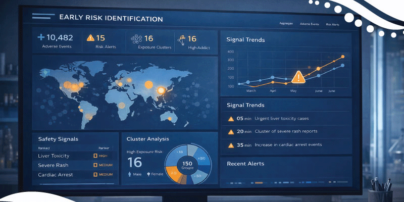 pharmacovigilance signal detection using data analysis and safety monitoring 