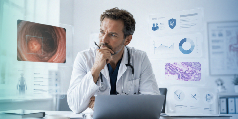 AI detection support compared with clinician decision authority in endoscopy