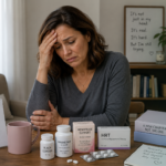 midlife woman reflecting on menopause symptoms including sleep disruption mood changes brain fog and late recognition