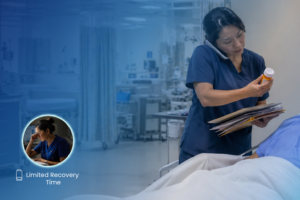 nurse balancing bedside care documentation staffing pressure and limited recovery time in a hospital setting