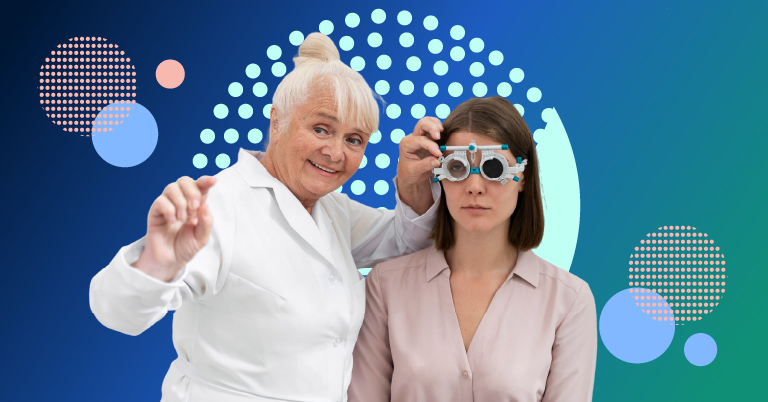 Ophthalmologist performing LASIK laser eye surgery procedure