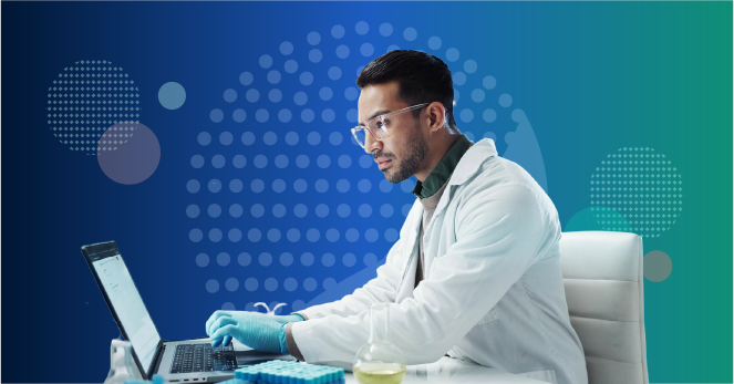lab technician monitoring automated lab systems LIS dashboard sample queues and quality alerts