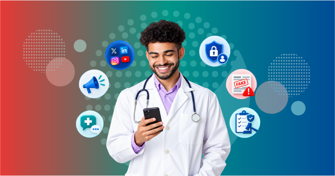 social media in healthcare showing digital communication by healthcare professionals