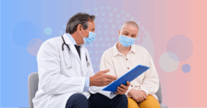 oncologist reviewing immunotherapy decision pathway with biomarkers tumor heterogeneity toxicity risk and patient expectations