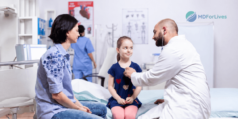 pediatric decision-making infographic showing parental influence on testing referrals and treatment decisions