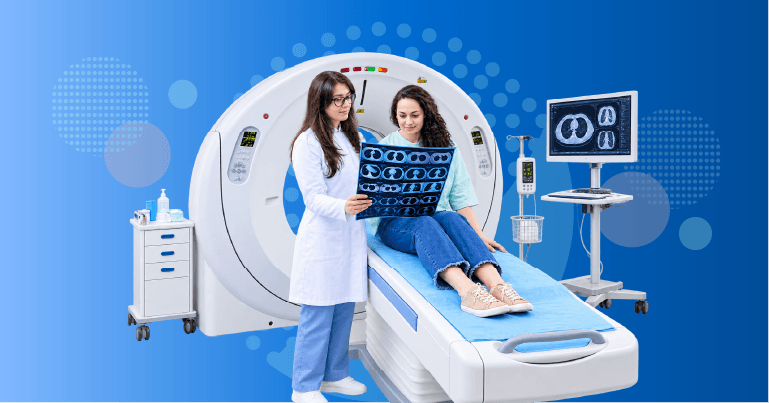 radiologist reviewing incidental imaging finding with follow-up pathway risk stratification and overdiagnosis considerations