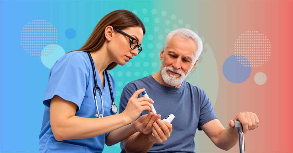 patient and healthcare professional reviewing blood glucose trends monitoring data and daily routines to understand stable blood sugar beyond HbA1c
