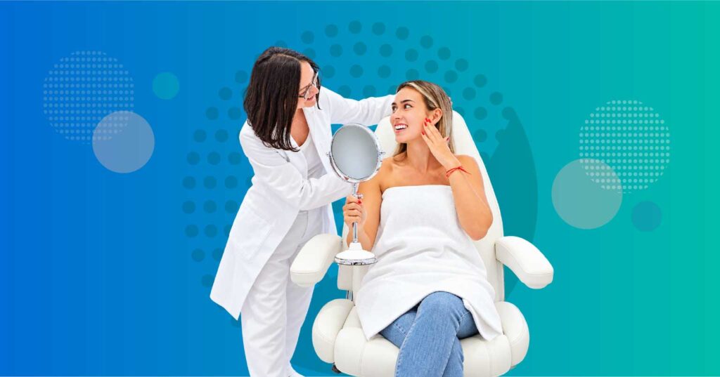  patient discussing natural-looking non-surgical aesthetic treatment goals with a qualified healthcare professional