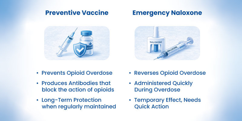 difference between fentanyl vaccine and naloxone overdose reversal