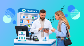 Pharmacist discussing medication safety and prescription with a patient